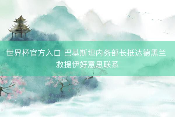 世界杯官方入口 巴基斯坦内务部长抵达德黑兰 救援伊好意思联系