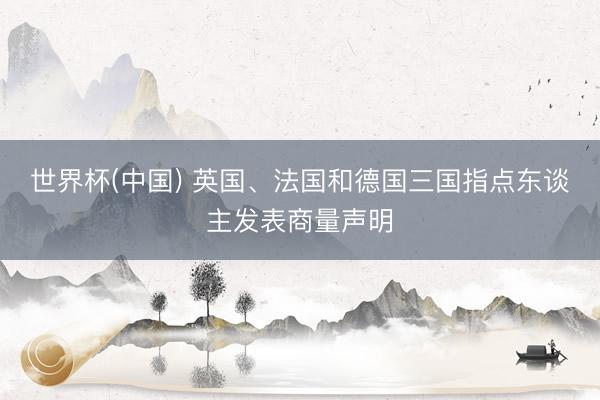 世界杯(中国) 英国、法国和德国三国指点东谈主发表商量声明