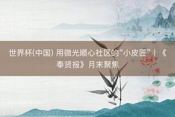 世界杯(中国) 用微光顺心社区的“小皮匠”丨《奉贤报》月末聚焦