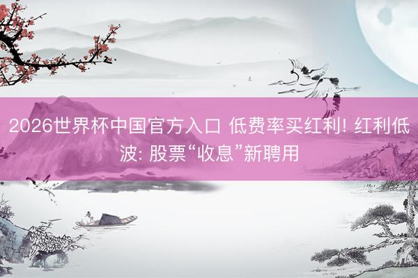 2026世界杯中国官方入口 低费率买红利! 红利低波: 股票“收息”新聘用