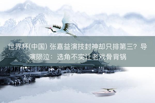 世界杯(中国) 张嘉益演技封神却只排第三?导演陨泣:选角不实让老戏骨背锅