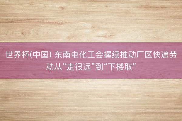 世界杯(中国) 东南电化工会握续推动厂区快递劳动从“走很远”到“下楼取”