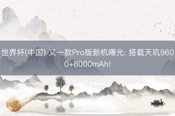 世界杯(中国) 又一款Pro版新机曝光: 搭载天玑9600+8000mAh!